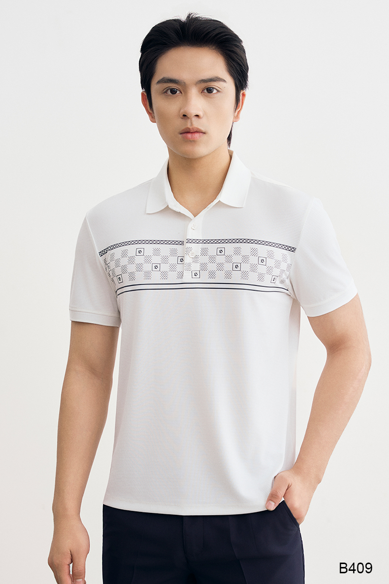 Áo polo nam cao cấp Santino màu trắng | B409